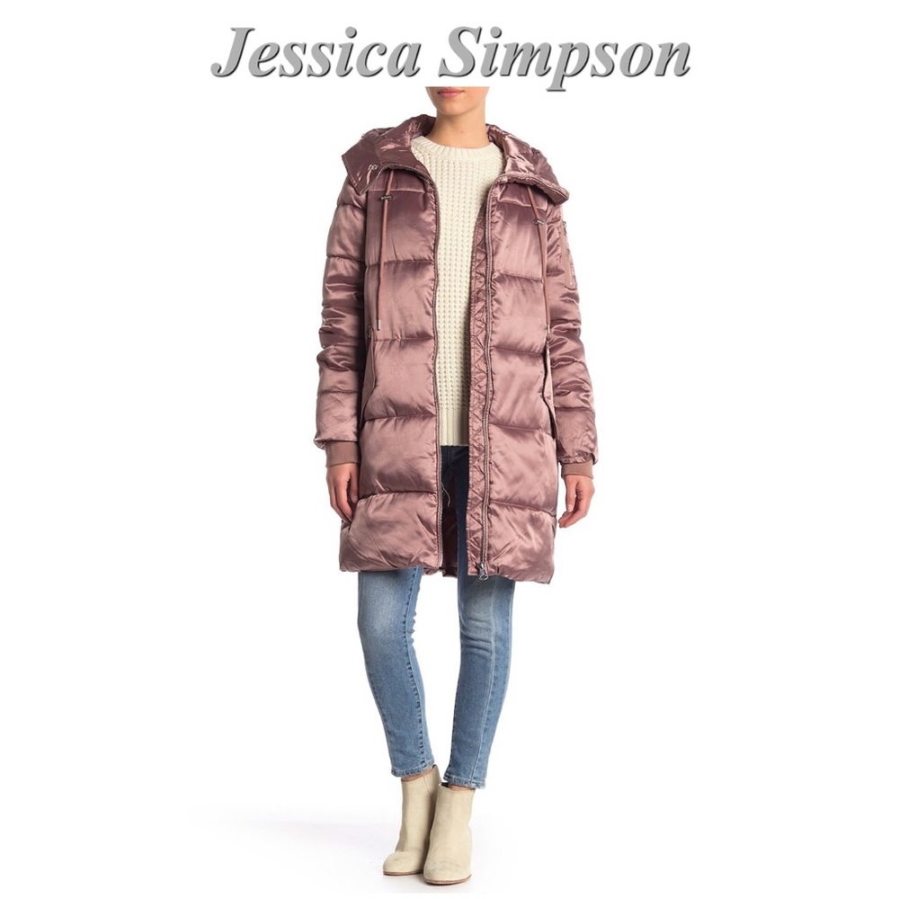 NWT Jessica Simpson Faux Fur Trim Puffer Coat